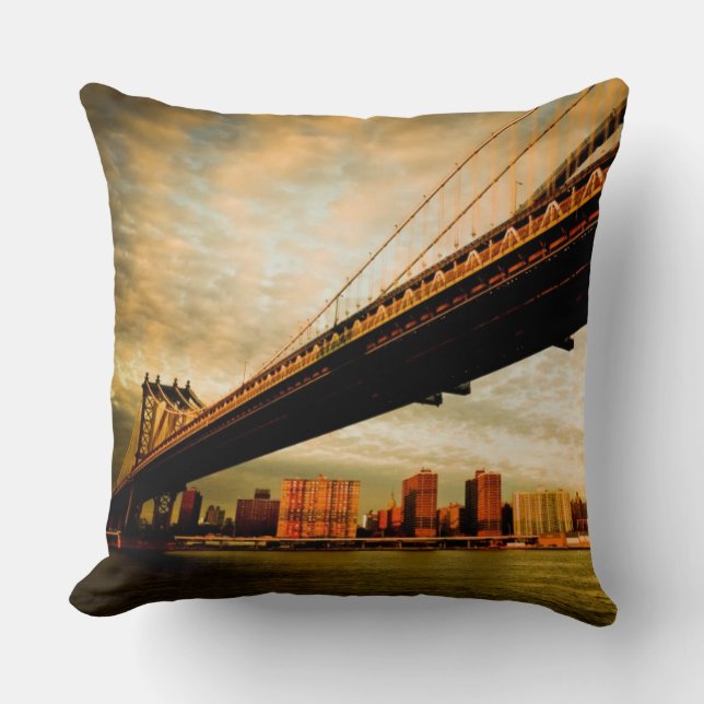 The Manhattan bridge view from Brooklyn side (NYC) Cushion (Front)