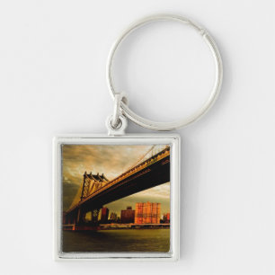 The Manhattan bridge view from Brooklyn side (NYC) Key Ring