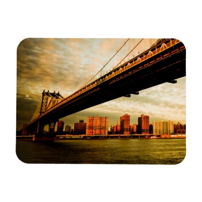 The Manhattan bridge view from Brooklyn side (NYC) Magnet (Horizontal)