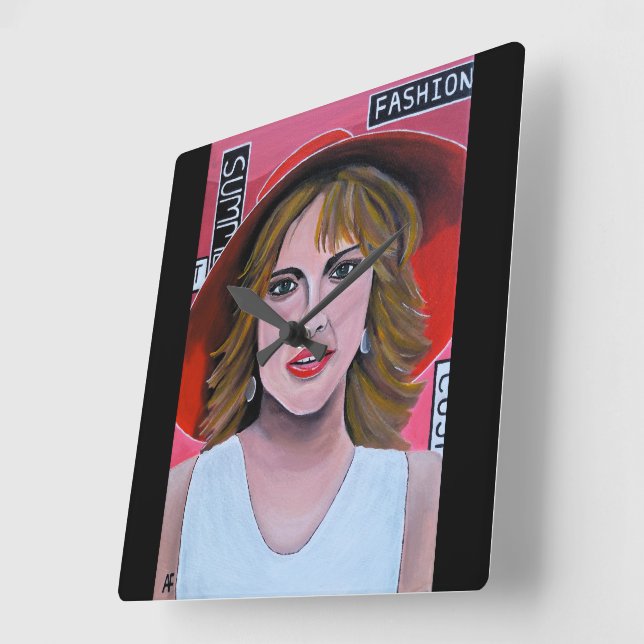 The Mannequin Painting by Alfred Fox Square Wall Clock (Angle)