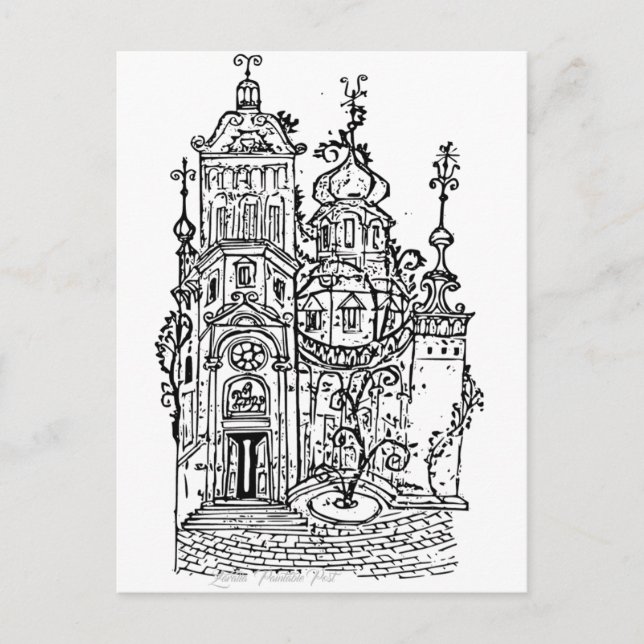 THE MANOR HOUSE  |  Paintable Post Cards© Postcard (Front)