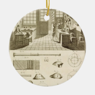 The manufacture of hats and hat designs, from the ceramic tree decoration