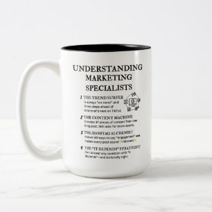 The Many Faces of a Marketing Specialist Two-Tone Coffee Mug