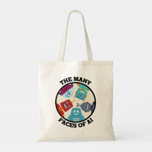 The Many Faces of AI (Artificial Intelligence) Tote Bag