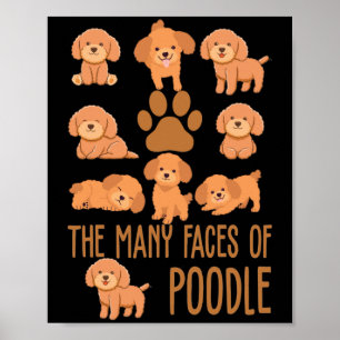 The Many Faces of the Poodle For Dog Lover Poster