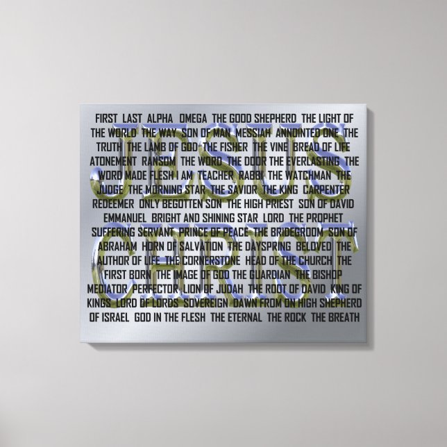 The Many Names of Jesus Christ Canvas Print (Front)