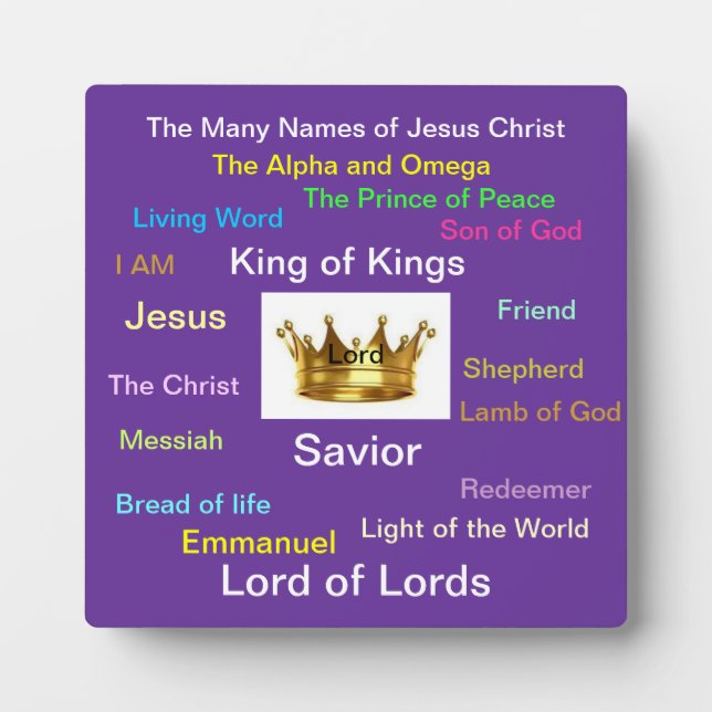 The Many Names of Jesus Plaque (Front)