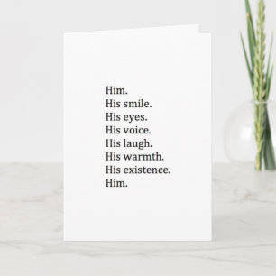 THE MANY THINGS I LOVE ABOUT *HIM* CHRISTMAS LOVE HOLIDAY CARD