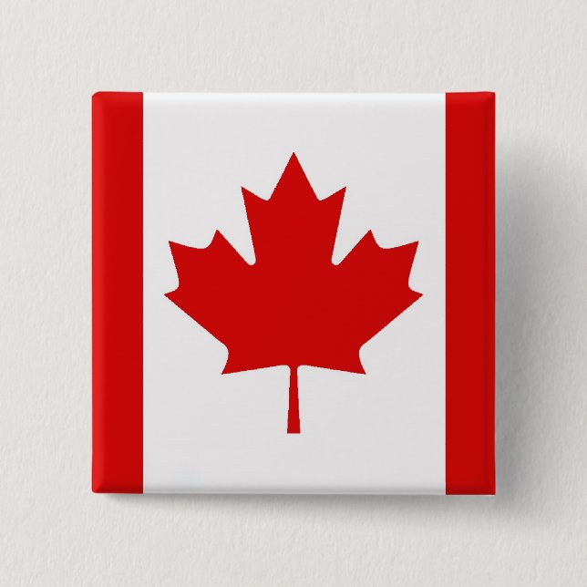 The Maple Leaf flag of Canada 15 Cm Square Badge (Front)