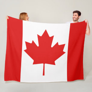 The Maple Leaf flag of Canada large Fleece Blanket