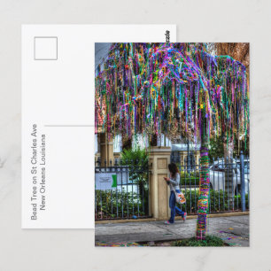 The Mardi Gras Bead Tree Postcard