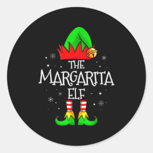 The Margarita Elf Matching Family Christmas Mens W Classic Round Sticker