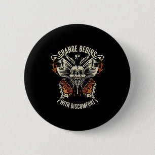 The Marisa Butterfly Skull Change Begin With Disco 6 Cm Round Badge