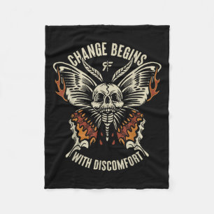 The Marisa Butterfly Skull Change Begin With Disco Fleece Blanket