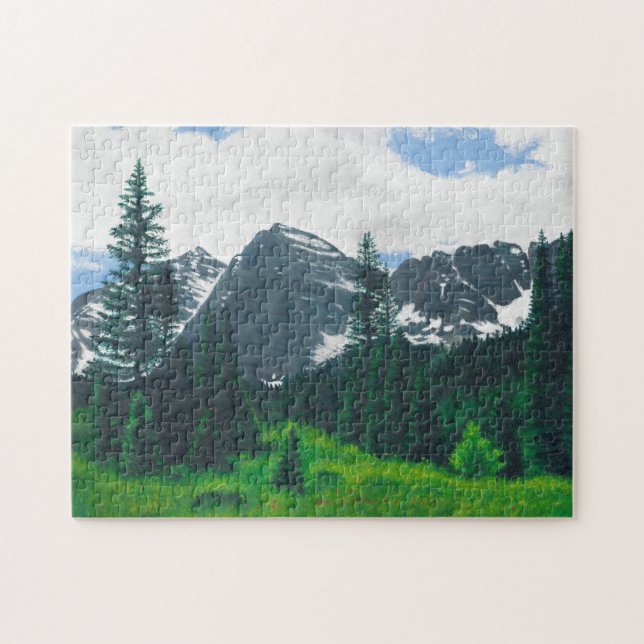 The Maroon Bells in Aspen, Colorado. Jigsaw Puzzle (Horizontal)