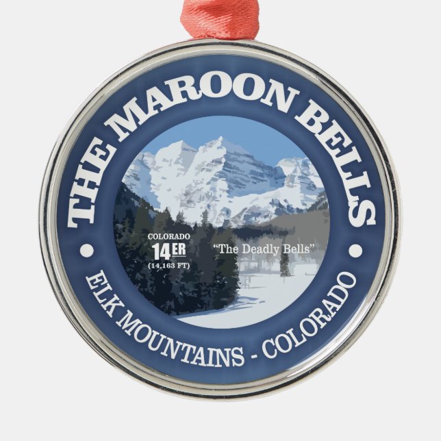 The Maroon Bells Metal Tree Decoration (Front)