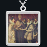The Marriage of Catherine de Medici Silver Plated Necklace<br><div class="desc">The Marriage of Catherine de Medici | by Jacopo Chimenti Empoli | Art Location: Villa della Petraia,  Florence,  Italy | Italian Artist | Image Collection Number: XIR165574</div>