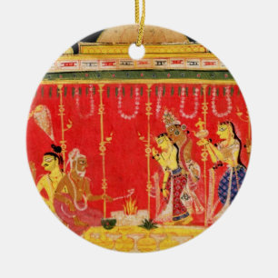 The Marriage of Krishna's Parents, from a disperse Ceramic Tree Decoration