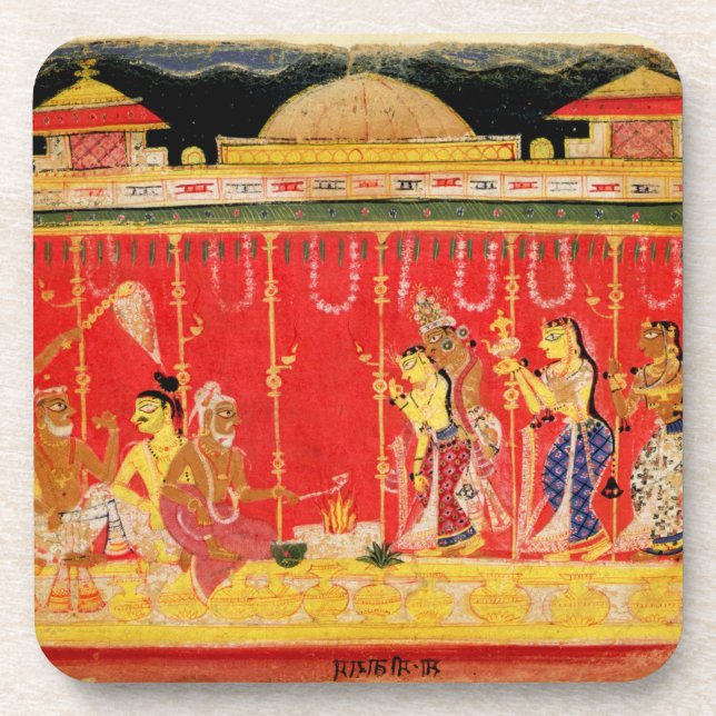 The Marriage of Krishna's Parents, from a disperse Coaster (Front)