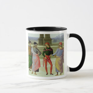 The Marriage of the Virgin, detail of four men in Mug