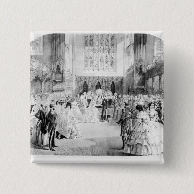 The Marriage of Victoria 15 Cm Square Badge (Front)