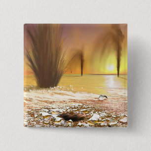 The Martian south polar ice cap 15 Cm Square Badge
