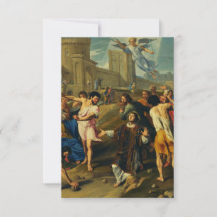 The Martyrdom of Saint Stephen Religious Holy Card