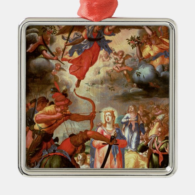 The Martyrdom of St. Ursula, early 17th century Metal Tree Decoration (Front)