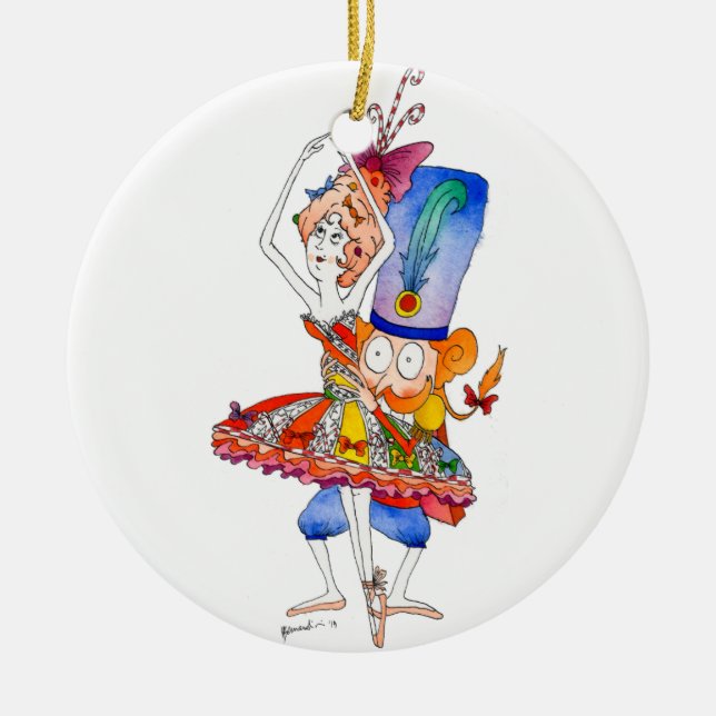 The Marzipan Ballerina -  The Nutcracker Series Ceramic Tree Decoration (Front)