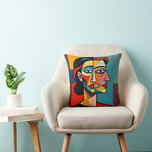 The Mask and the Monster - Portrait of a Deceiver Cushion