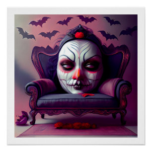 The Mask Stares Through The Back Of An Armchair Poster