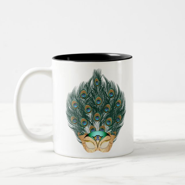 The Masked Peacock Two-Tone Coffee Mug (Left)