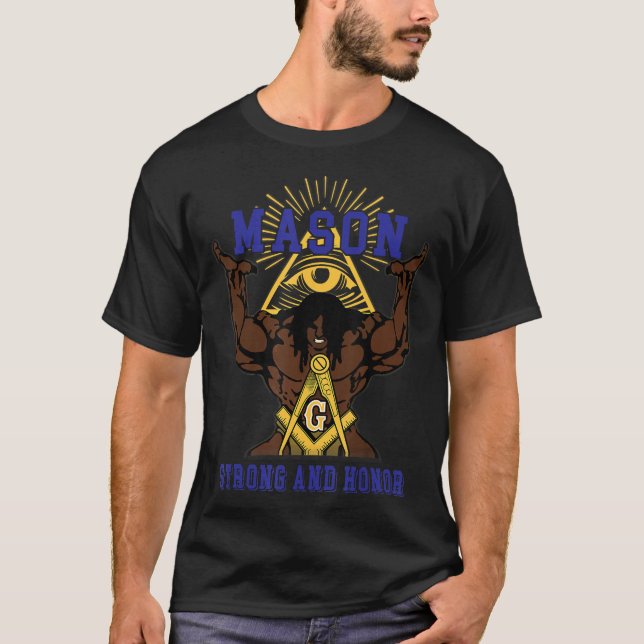 The Masonic Mason Strong and Hono Christmas Gift T-Shirt (Front)