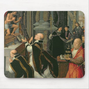 The Mass of St. Gregory (oil on canvas) Mouse Pad