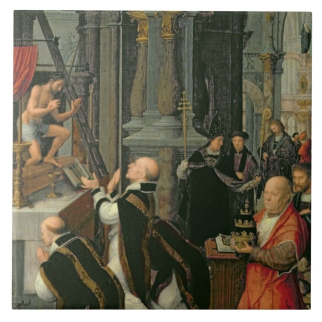 The Mass of St. Gregory (oil on canvas) Tile (Front)