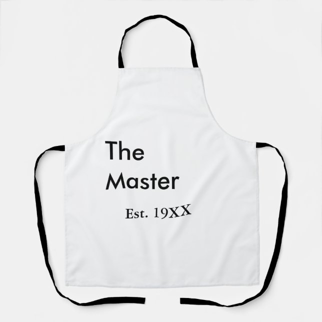 The Master boss name est year date man king title Apron (Front)