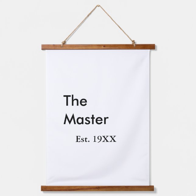 The Master boss name est year date man king title Hanging Tapestry (Front)