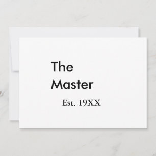 The Master boss name est year date man king title Invitation