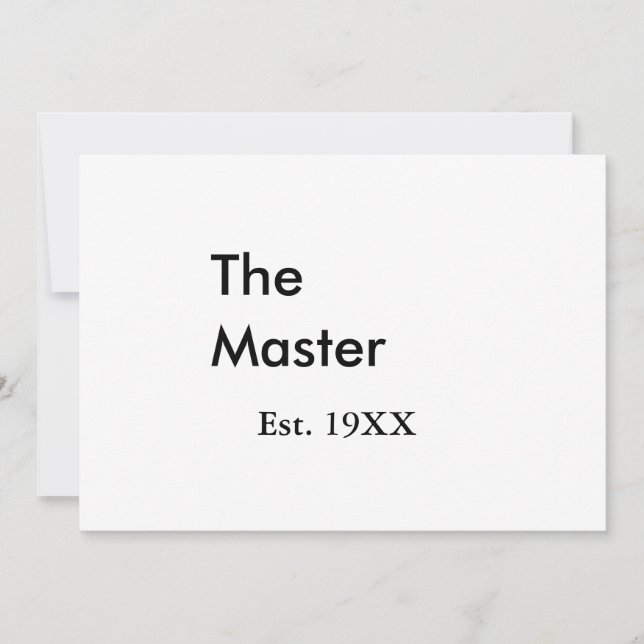 The Master boss name est year date man king title Invitation (Front)