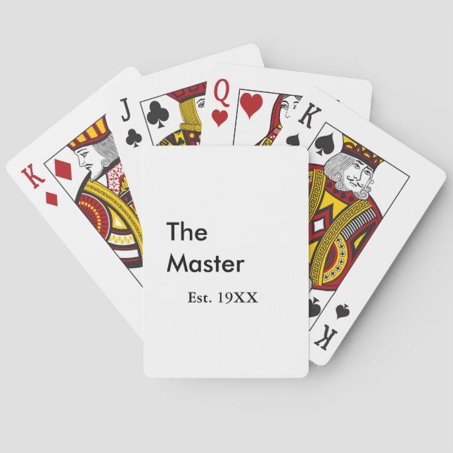 The Master boss name est year date man king title Playing Cards (Back)