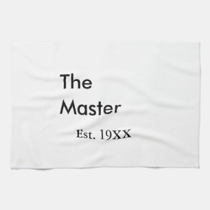 The Master boss name est year date man king title Tea Towel