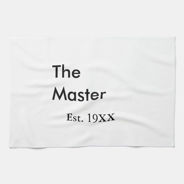 The Master boss name est year date man king title Tea Towel (Horizontal)