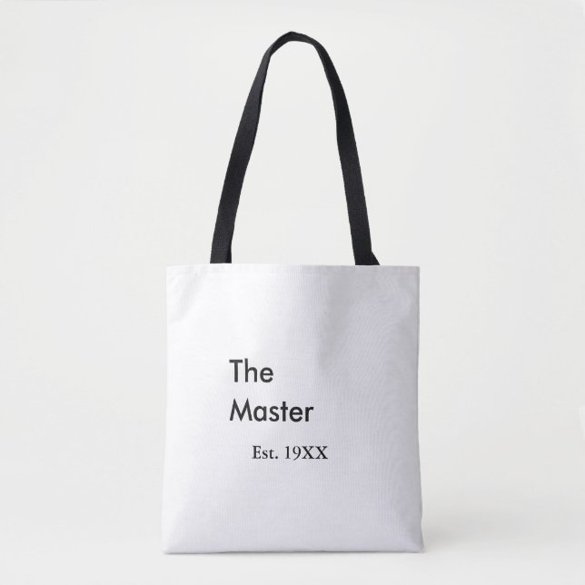 The Master boss name est year date man king title Tote Bag (Front)