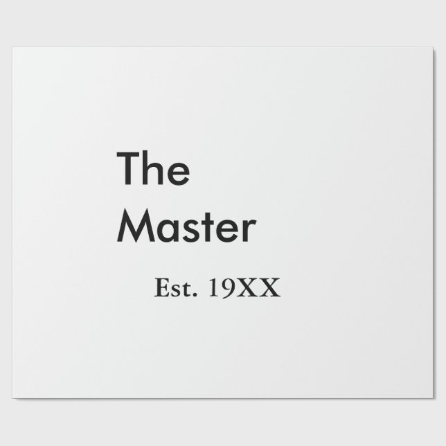 The Master boss name est year date man king title Wrapping Paper (Flat)