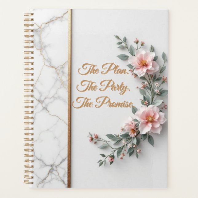 The Master Plan | Luxe Marble & Floral Wedding Planner (Front)