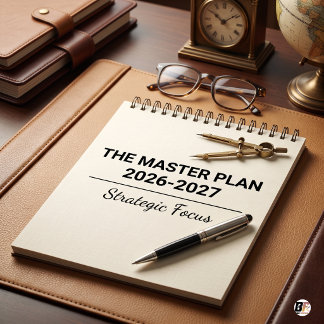 The Master Plan Minimalist Typography Black White Calendar