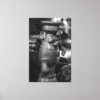The Master’s Touch: Traditional Pottery Shaping in Canvas Print