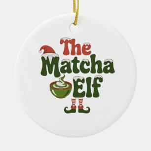 The Matcha Elf Magical Christmas Drink Ceramic Tree Decoration