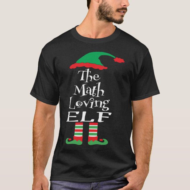 The Math Loving Elf Family Xmas Matching Teens You T-Shirt (Front)