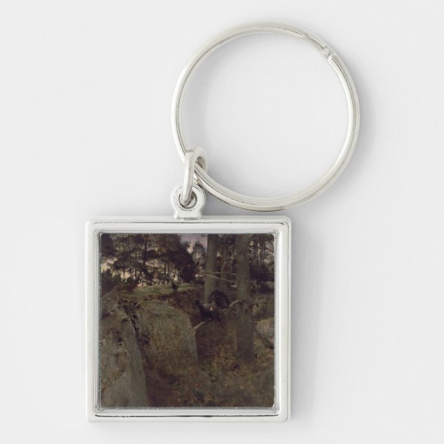 The Mating of the Capercaillies, 1888 Key Ring (Front)